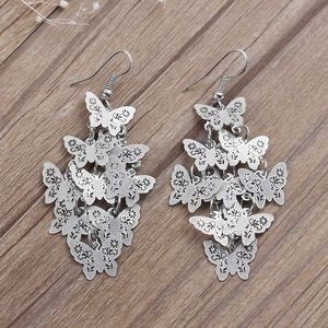 Butterfly Silver Tone Earrings